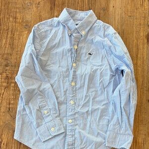 Boys blue and pink checkered shirt